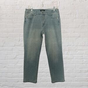 d.jeans Women's Blue Faded Light Wash Denim Jeans Mid Rise Straight Size 10